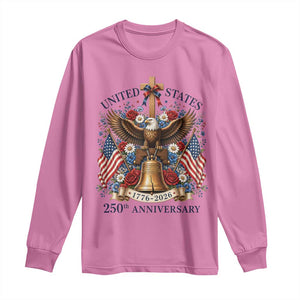 250 Anniversary USA Patriotic Eagle Long Sleeve Shirt Flower 250th Birthday 4th Of July 2026 TS10 Azalea Print Your Wear