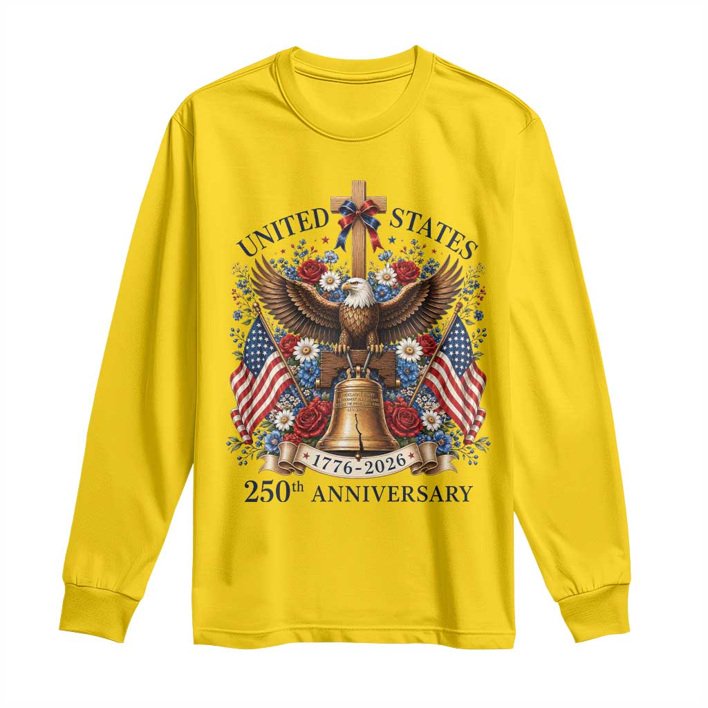 250 Anniversary USA Patriotic Eagle Long Sleeve Shirt Flower 250th Birthday 4th Of July 2026 TS10 Daisy Print Your Wear
