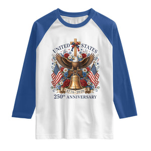 250 Anniversary USA Patriotic Eagle Raglan Shirt Flower 250th Birthday 4th Of July 2026 TS10 White Royal Print Your Wear