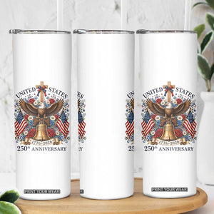 250 Anniversary USA Patriotic Eagle Skinny Tumbler Flower 250th Birthday 4th Of July 2026 TS10 Print Your Wear