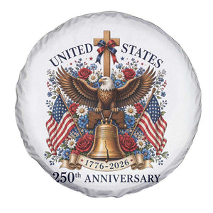 250 Anniversary USA Patriotic Eagle Spare Tire Cover Flower 250th Birthday 4th Of July 2026 TS10 Print Your Wear