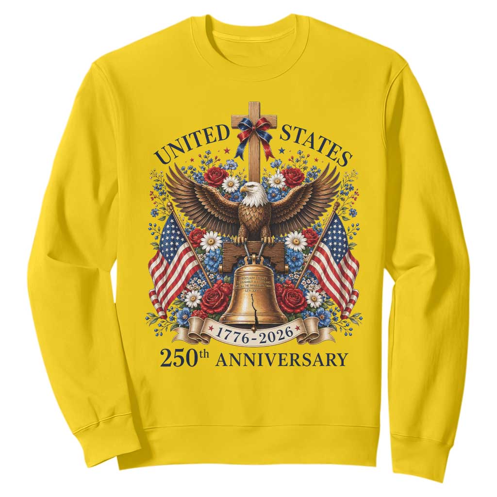 250 Anniversary USA Patriotic Eagle Sweatshirt Flower 250th Birthday 4th Of July 2026 TS10 Daisy Print Your Wear