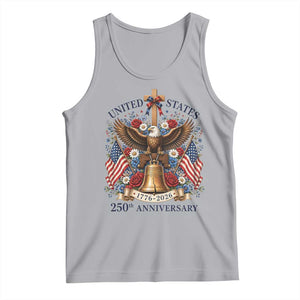 250 Anniversary USA Patriotic Eagle Tank Top Flower 250th Birthday 4th Of July 2026 TS10 Athletic Heather Print Your Wear