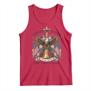 250 Anniversary USA Patriotic Eagle Tank Top Flower 250th Birthday 4th Of July 2026 TS10 Red Print Your Wear
