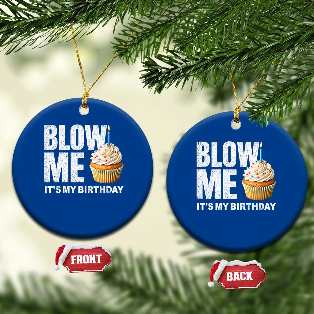 Blow Me Its My Birthday Ceramic Ornament Funny Adult Humor Dirty Jokes Bday Gag Gifts TS10 1pc Blue Print Your Wear