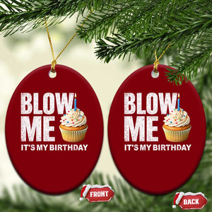 Blow Me Its My Birthday Ceramic Ornament Funny Adult Humor Dirty Jokes Bday Gag Gifts TS10 Print Your Wear