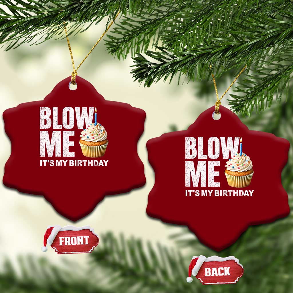 Blow Me Its My Birthday Ceramic Ornament Funny Adult Humor Dirty Jokes Bday Gag Gifts TS10 Print Your Wear