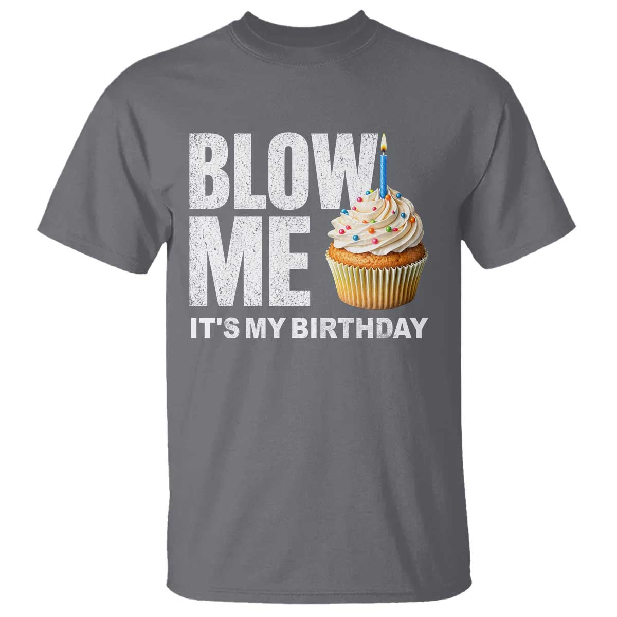 Blow Me Its My Birthday T Shirt Funny Adult Humor Dirty Jokes Bday Gag Gifts TS10 Charcoal Print Your Wear