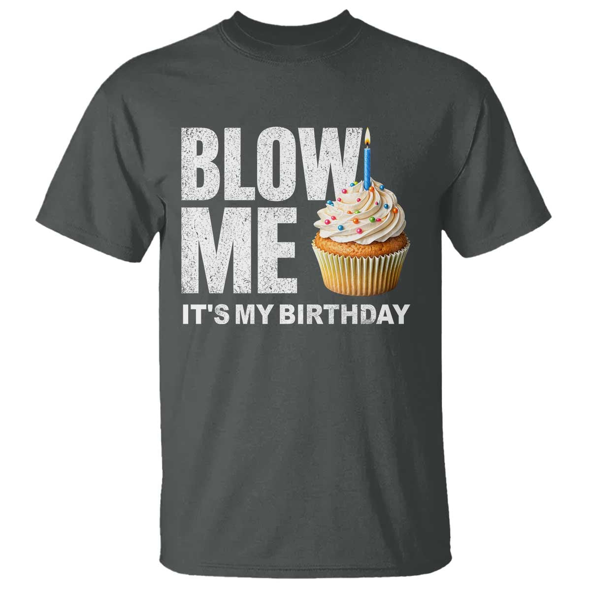 Blow Me Its My Birthday T Shirt Funny Adult Humor Dirty Jokes Bday Gag Gifts TS10 Dark Heather Print Your Wear