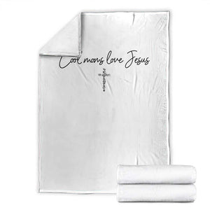 Cool Moms Love Jesus Throw Blanket Christian Mom Floral Mama Mothers Day TS10 White Print Your Wear