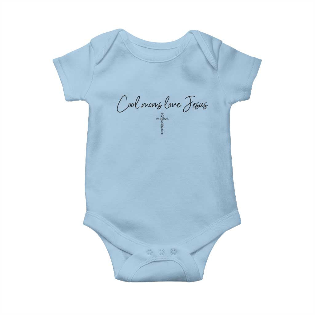 Cool Moms Love Jesus Baby Onesie Christian Mom Floral Mama Mothers Day TS10 Light Blue Print Your Wear