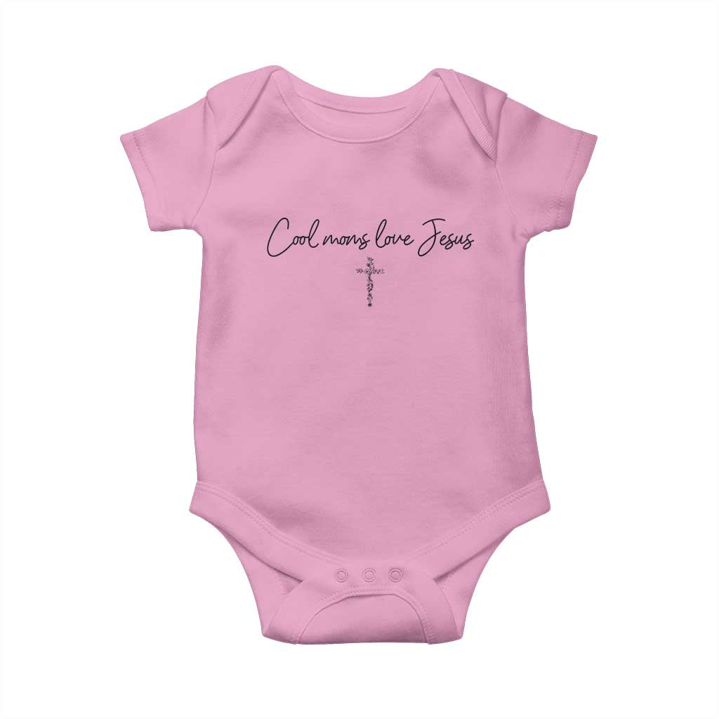 Cool Moms Love Jesus Baby Onesie Christian Mom Floral Mama Mothers Day TS10 Light Pink Print Your Wear