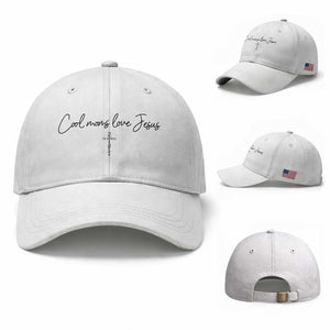 Cool Moms Love Jesus Baseball Cap Christian Mom Floral Mama Mothers Day TS10 Baseball Cap Universal Fit White Print Your Wear