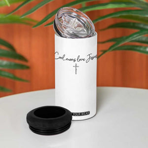 Cool Moms Love Jesus 4 in 1 Can Cooler Tumbler Christian Mom Floral Mama Mothers Day TS10 Print Your Wear