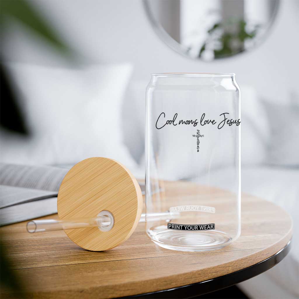 Cool Moms Love Jesus Glass Can Christian Mom Floral Mama Mothers Day TS10 Print Your Wear