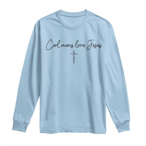 Cool Moms Love Jesus Long Sleeve Shirt Christian Mom Floral Mama Mothers Day TS10 Light Blue Print Your Wear