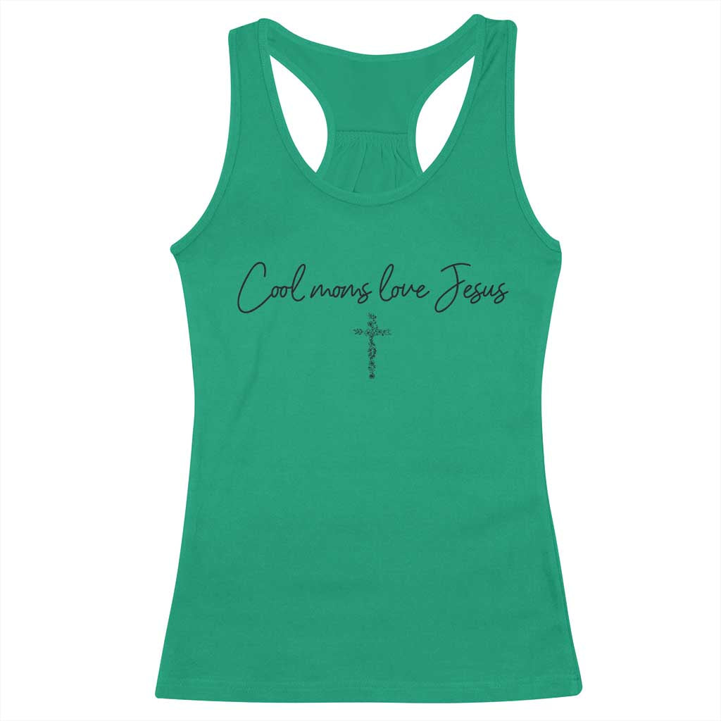 Cool Moms Love Jesus Racerback Tank Top Christian Mom Floral Mama Mothers Day TS10 Irish Green Print Your Wear