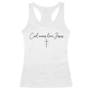 Cool Moms Love Jesus Racerback Tank Top Christian Mom Floral Mama Mothers Day TS10 White Print Your Wear