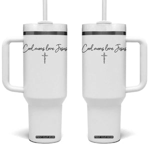 Cool Moms Love Jesus Tumbler With Handle Christian Mom Floral Mama Mothers Day TS10 One Size: 40 oz White Print Your Wear