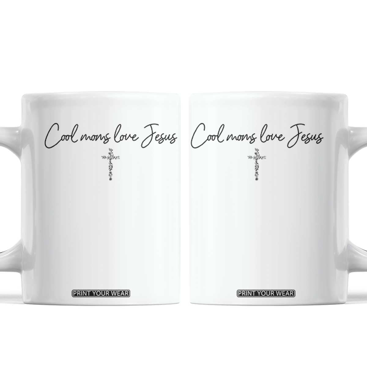 Cool Moms Love Jesus Coffee Mug Christian Mom Floral Mama Mothers Day TS10 White Print Your Wear