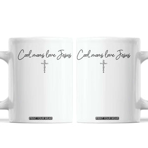 Cool Moms Love Jesus Coffee Mug Christian Mom Floral Mama Mothers Day TS10 White Print Your Wear