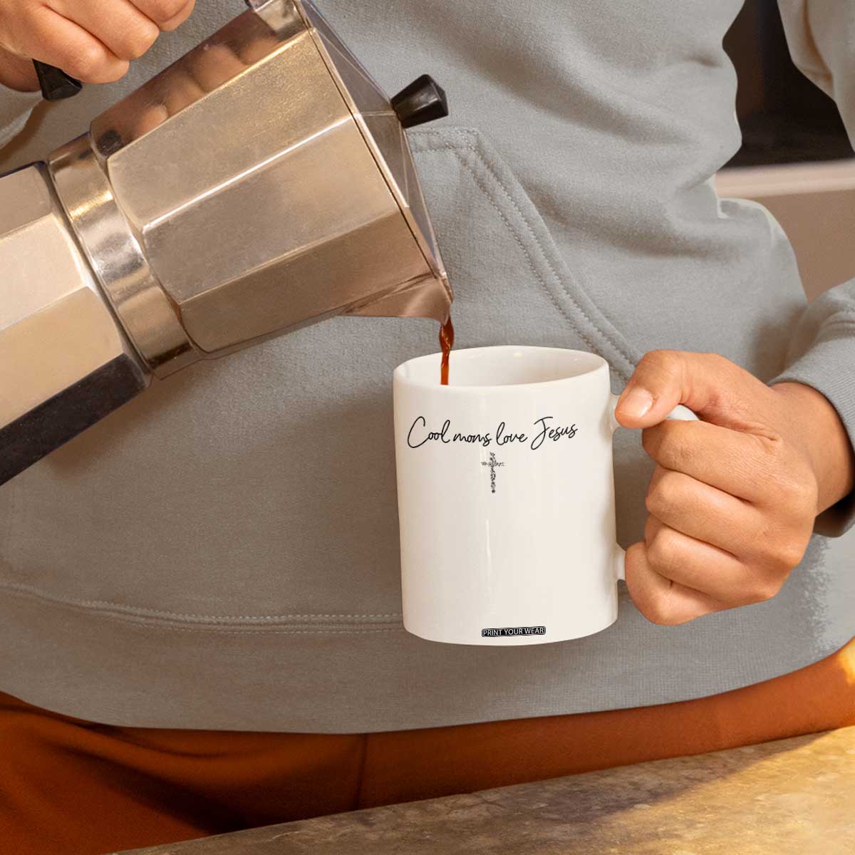 Cool Moms Love Jesus Coffee Mug Christian Mom Floral Mama Mothers Day TS10 Print Your Wear