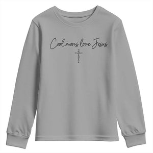 Cool Moms Love Jesus Youth Sweatshirt Christian Mom Floral Mama Mothers Day TS10 Sport Gray Print Your Wear
