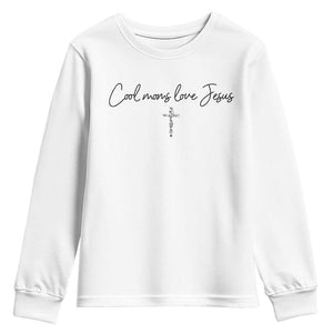 Cool Moms Love Jesus Youth Sweatshirt Christian Mom Floral Mama Mothers Day TS10 White Print Your Wear