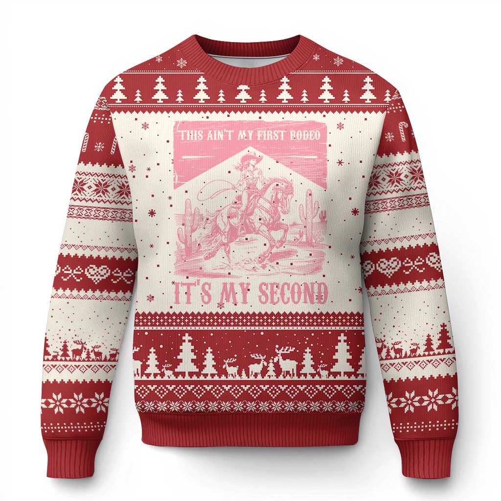 Toddler Baby Girl 2nd Birthday Ugly Christmas Sweater This Aint My First Rodeo Its My Second TS10 Beige Red Print Your Wear