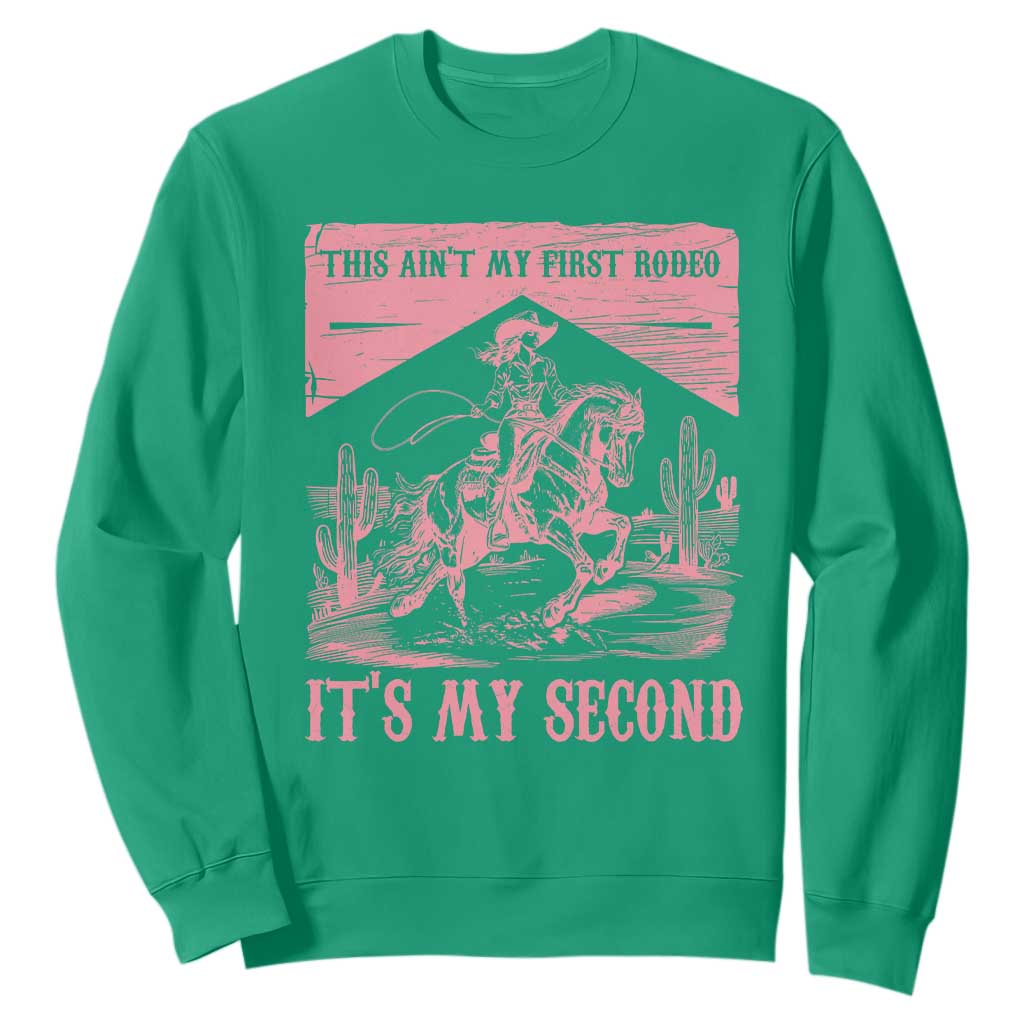 Toddler Baby Girl 2nd Birthday Sweatshirt This Aint My First Rodeo Its My Second TS10 Irish Green Print Your Wear