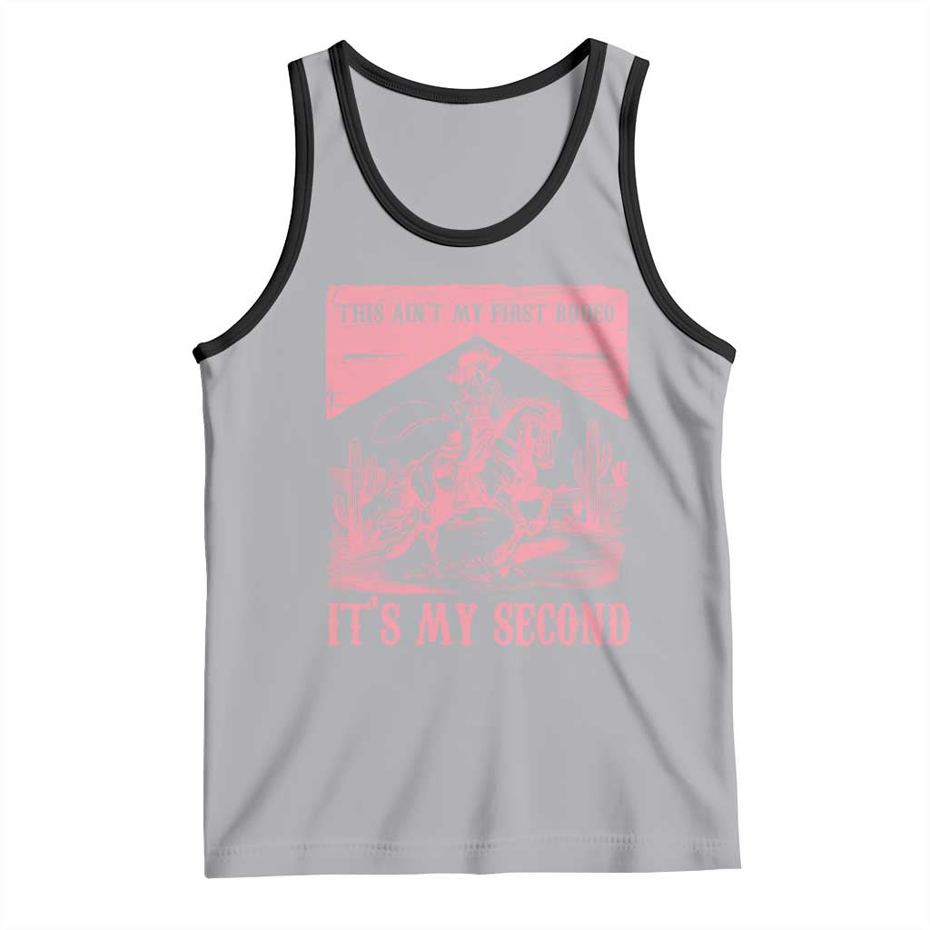 Toddler Baby Girl 2nd Birthday Tank Top This Aint My First Rodeo Its My Second TS10 Athletic Heather Black Print Your Wear