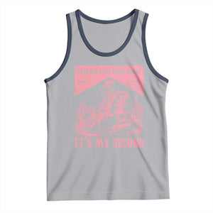 Toddler Baby Girl 2nd Birthday Tank Top This Aint My First Rodeo Its My Second TS10 Athletic Heather Navy Print Your Wear