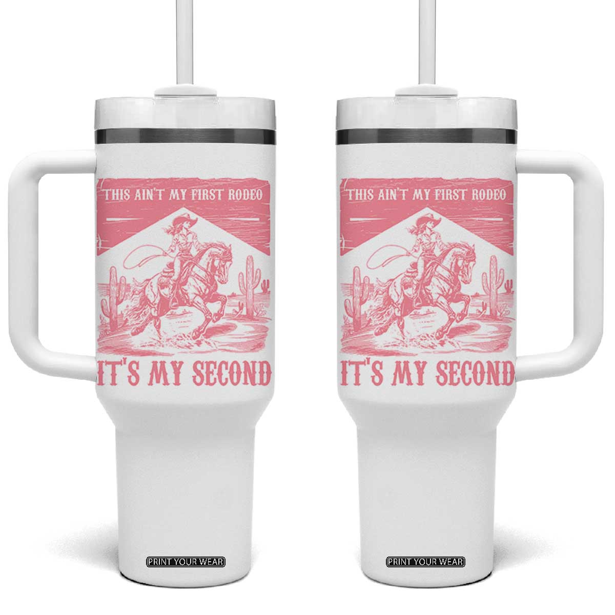 Toddler Baby Girl 2nd Birthday Tumbler With Handle This Aint My First Rodeo Its My Second TS10 One Size: 40 oz White Print Your Wear
