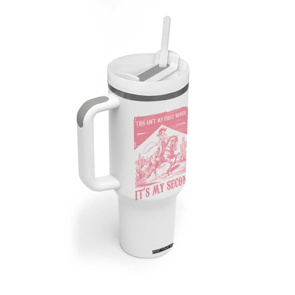 Toddler Baby Girl 2nd Birthday Tumbler With Handle This Aint My First Rodeo Its My Second TS10 Print Your Wear