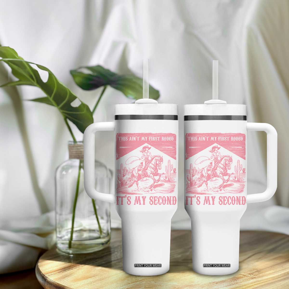 Toddler Baby Girl 2nd Birthday Tumbler With Handle This Aint My First Rodeo Its My Second TS10 Print Your Wear