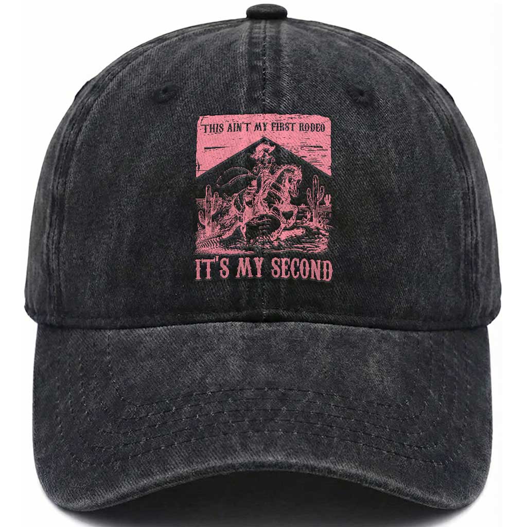 Toddler Baby Girl 2nd Birthday Washed Cotton Baseball Cap This Aint My First Rodeo Its My Second