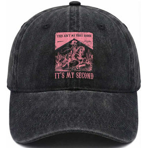 Toddler Baby Girl 2nd Birthday Washed Cotton Baseball Cap This Aint My First Rodeo Its My Second