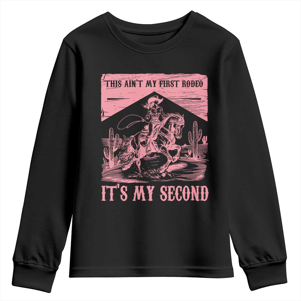 Toddler Baby Girl 2nd Birthday Youth Sweatshirt This Aint My First Rodeo Its My Second TS10 Black Print Your Wear