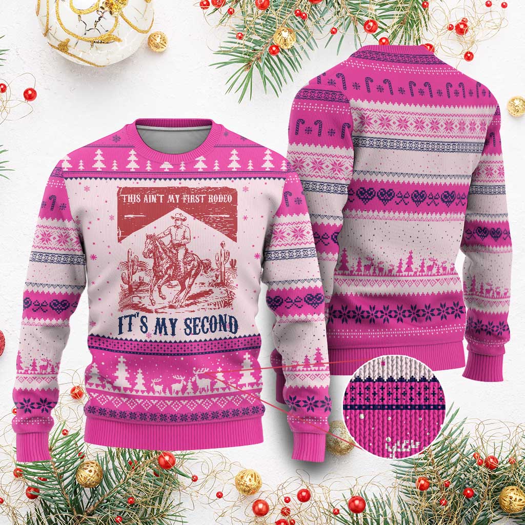 Toddler Baby Boy 2nd Birthday Ugly Christmas Sweater This Aint My First Rodeo Its My Second TS10 Hot Pink Print Your Wear