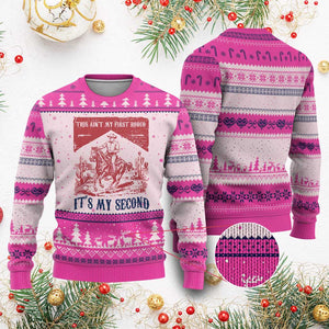 Toddler Baby Boy 2nd Birthday Ugly Christmas Sweater This Aint My First Rodeo Its My Second TS10 Hot Pink Print Your Wear