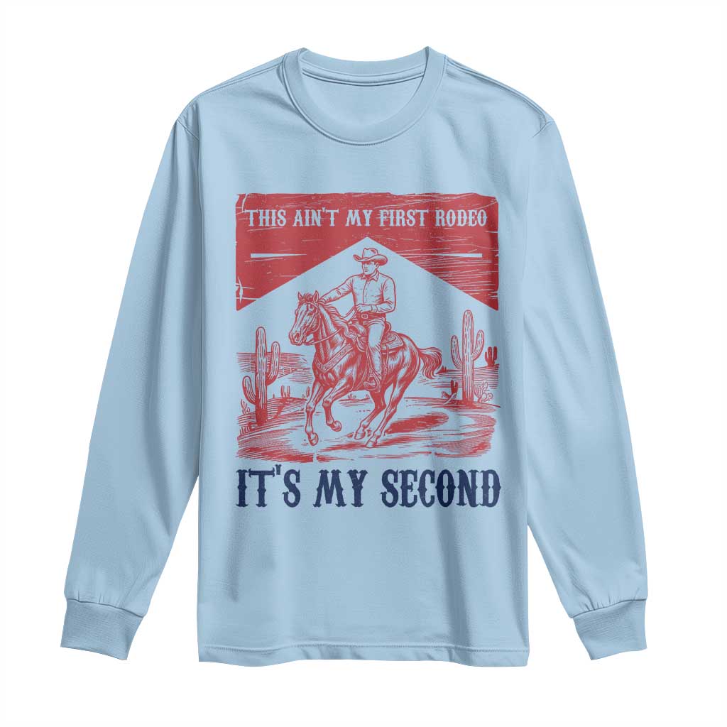 Toddler Baby Boy 2nd Birthday Long Sleeve Shirt This Aint My First Rodeo Its My Second TS10 Light Blue Print Your Wear