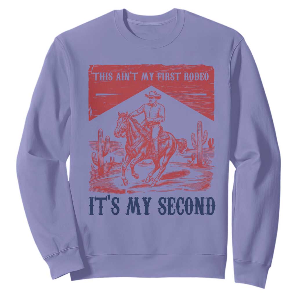 Toddler Baby Boy 2nd Birthday Sweatshirt This Aint My First Rodeo Its My Second TS10 Violet Print Your Wear