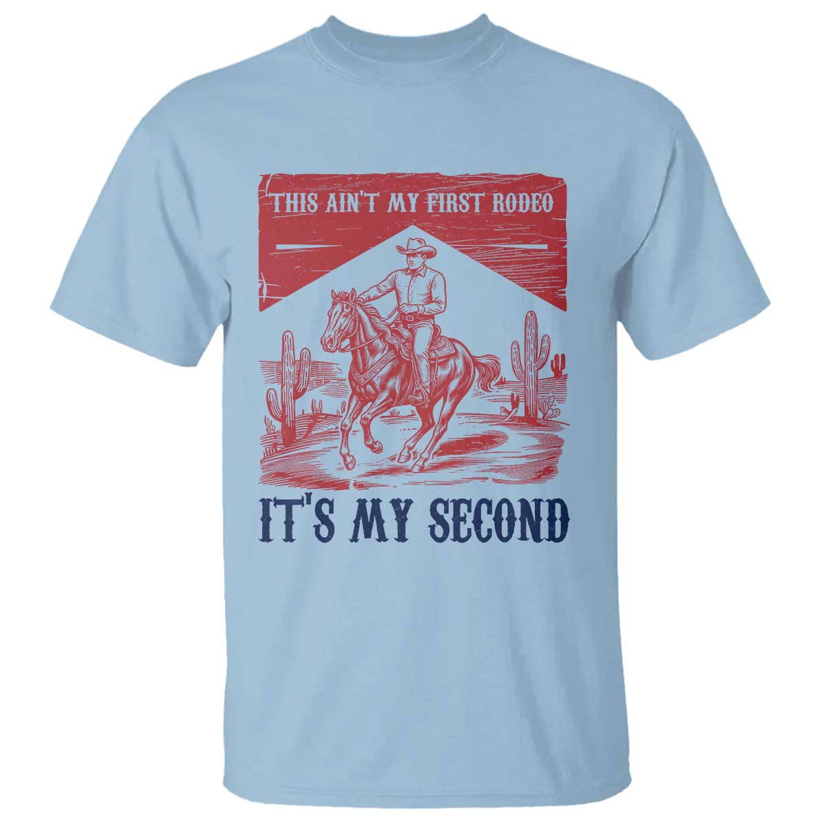 Toddler Baby Boy 2nd Birthday T Shirt This Aint My First Rodeo Its My Second TS10 Light Blue Print Your Wear