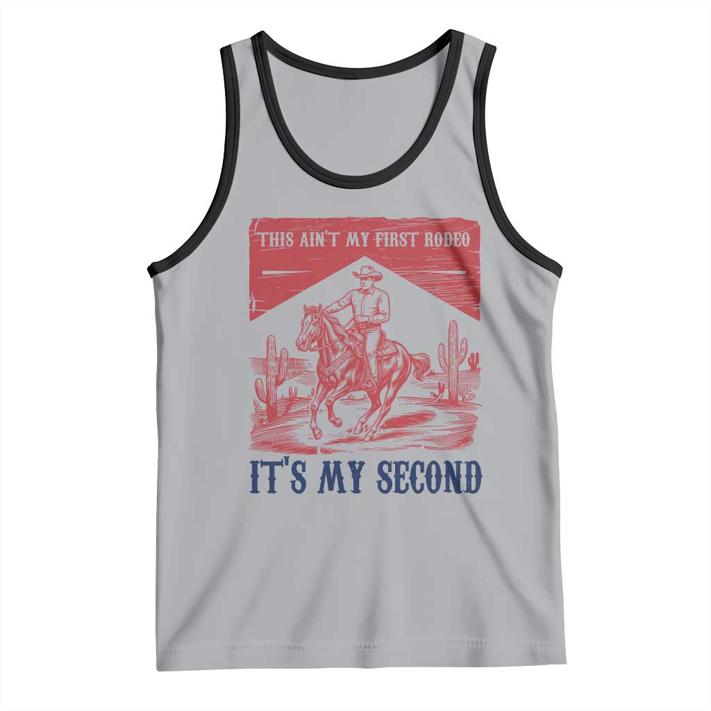 Toddler Baby Boy 2nd Birthday Tank Top This Aint My First Rodeo Its My Second TS10 Athletic Heather Black Print Your Wear