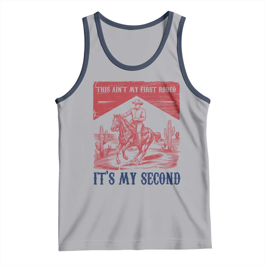 Toddler Baby Boy 2nd Birthday Tank Top This Aint My First Rodeo Its My Second TS10 Athletic Heather Navy Print Your Wear