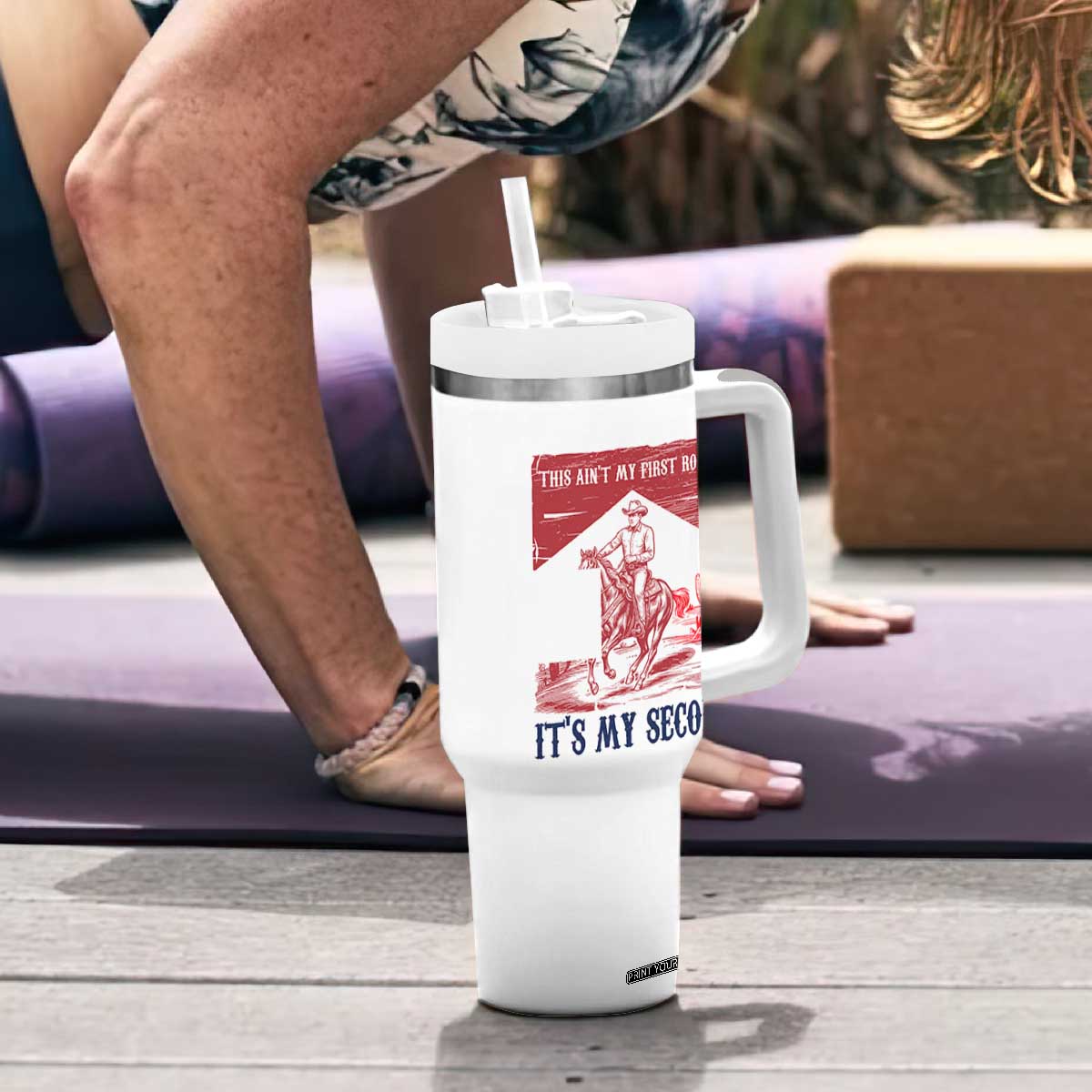 Toddler Baby Boy 2nd Birthday Tumbler With Handle This Aint My First Rodeo Its My Second TS10 Print Your Wear