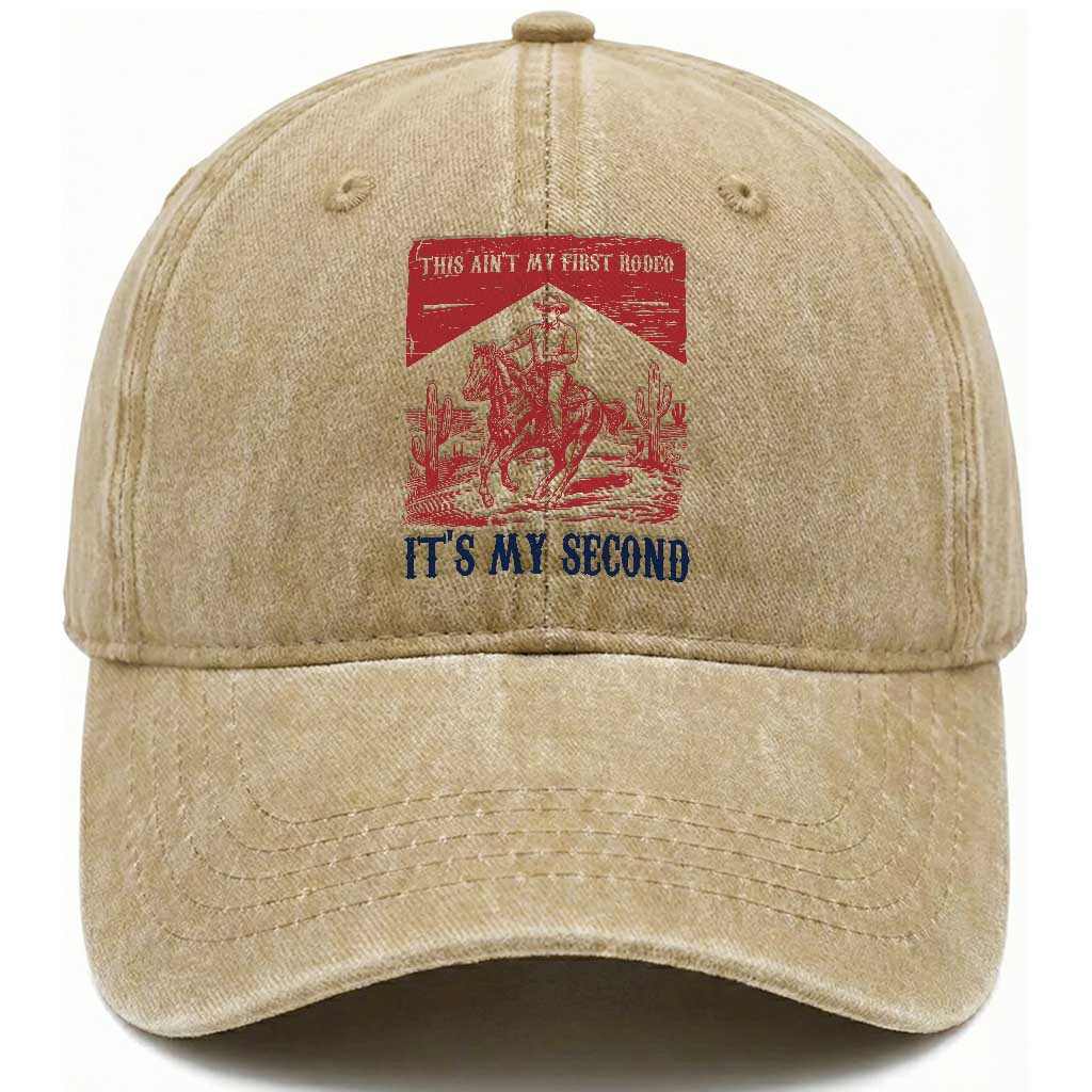 Toddler Baby Boy 2nd Birthday Washed Cotton Baseball Cap This Aint My First Rodeo Its My Second