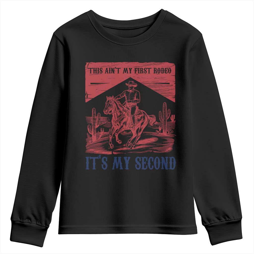 Toddler Baby Boy 2nd Birthday Youth Sweatshirt This Aint My First Rodeo Its My Second TS10 Black Print Your Wear