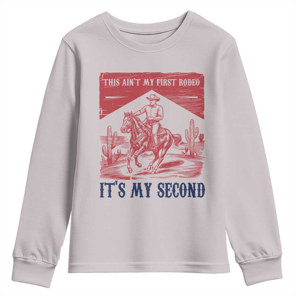 Toddler Baby Boy 2nd Birthday Youth Sweatshirt This Aint My First Rodeo Its My Second TS10 Ice Gray Print Your Wear