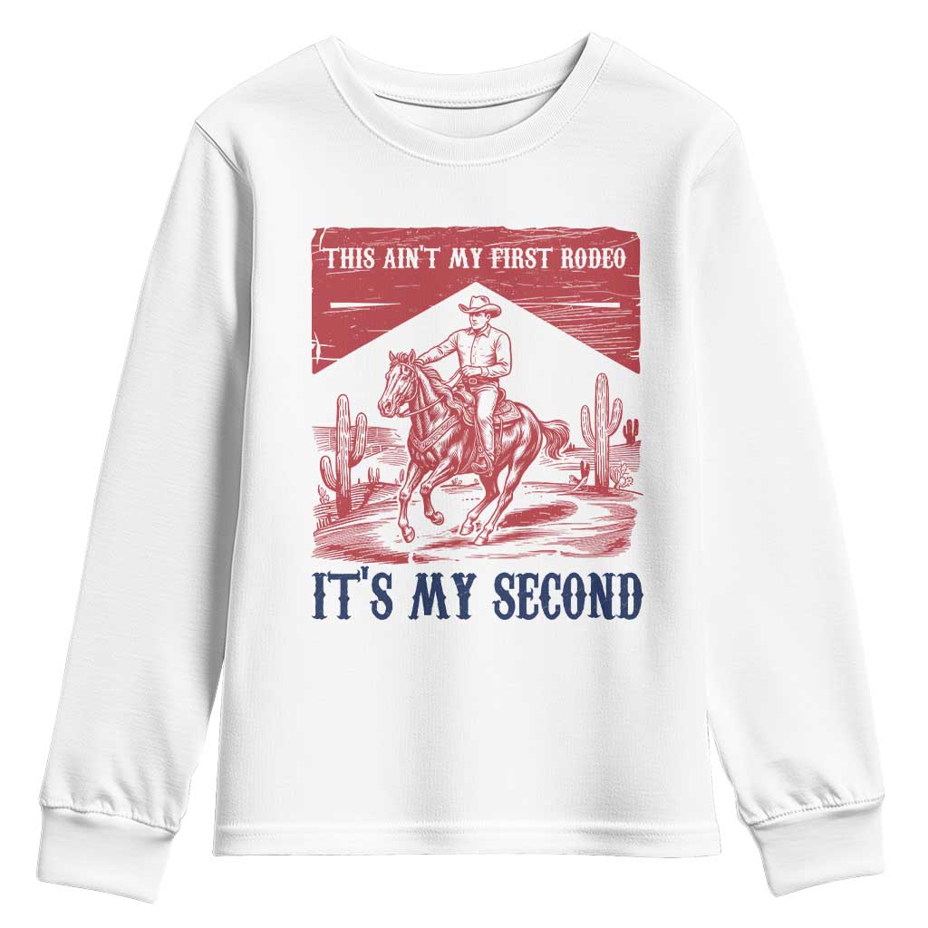 Toddler Baby Boy 2nd Birthday Youth Sweatshirt This Aint My First Rodeo Its My Second TS10 White Print Your Wear